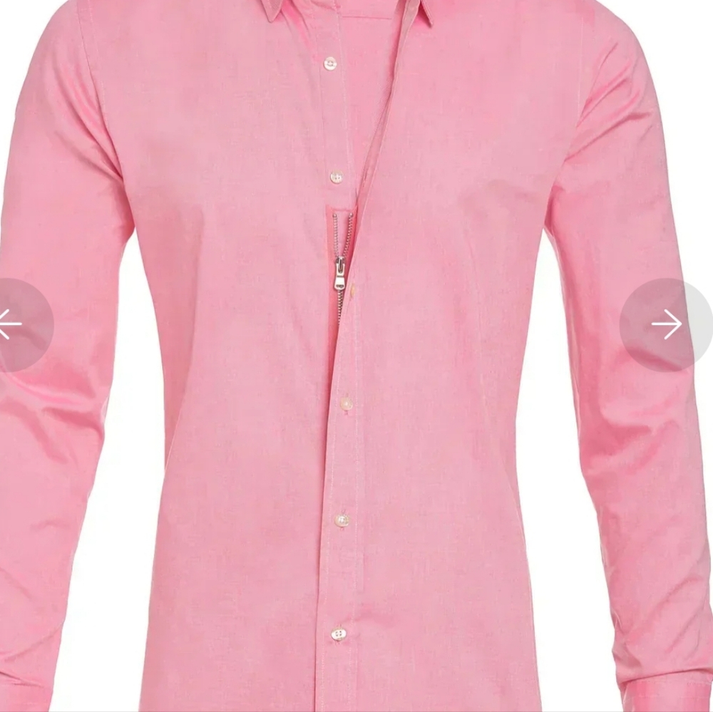 Mens Unique Zip-Up & Button Front Shirt New Pink Gray White LOT 3 Dress Casual - Picture 11 of 12